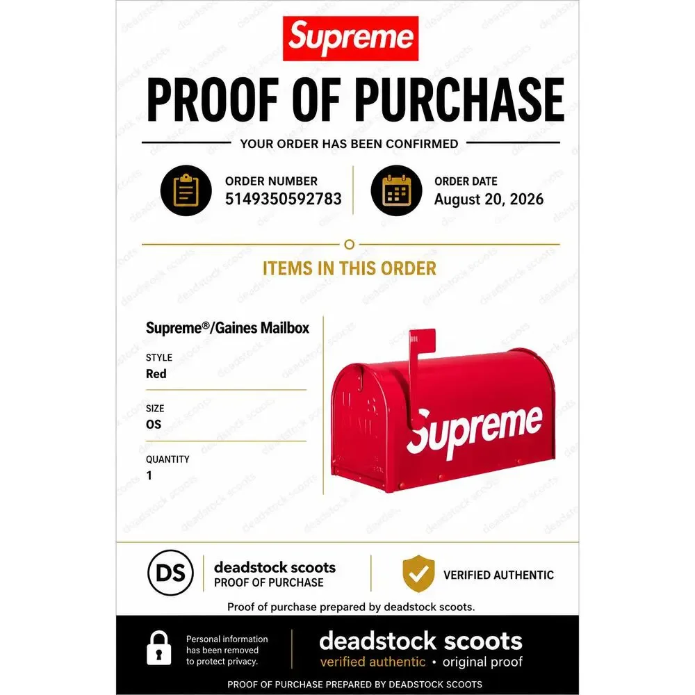 Supreme Gaines Janzer Mailbox Red FW25A19 Made in USA